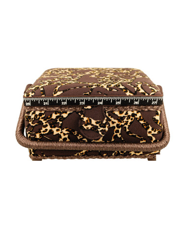 Scatola da cucito 20x20x11 cm stampa animalier