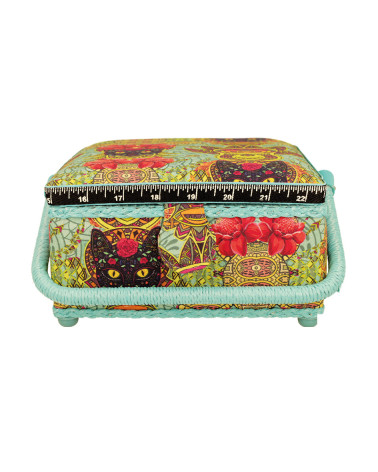 Sewing box 20x20x11cm Spanish cat