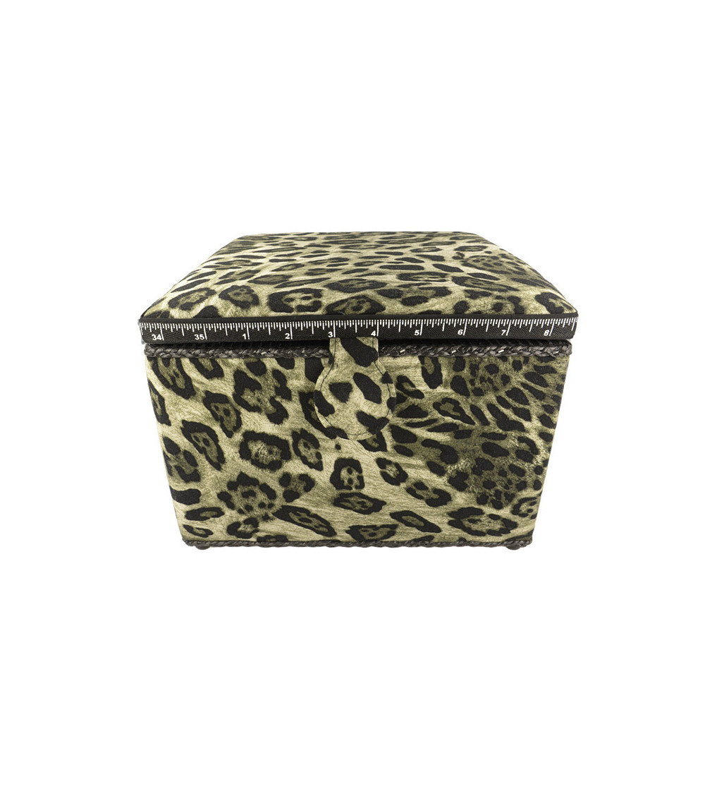 Scatola da cucito 26x26x19 cm stampa animalier