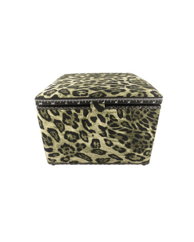 Scatola da cucito 26x26x19 cm stampa animalier