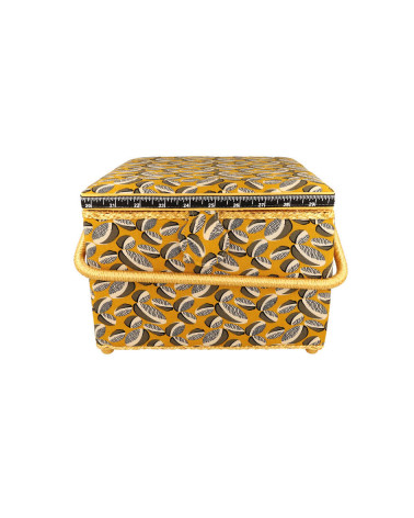 Scatola da cucito 26x26x19cm ocra