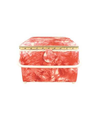 Boîte à couture 26x26x19cm tie&die orange coral
