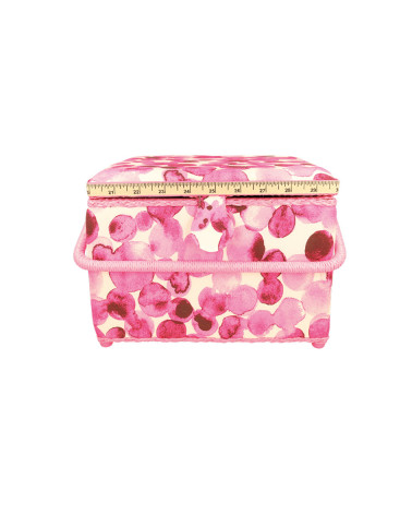 Sewing box 26x26x19cm fuchsia bubbles