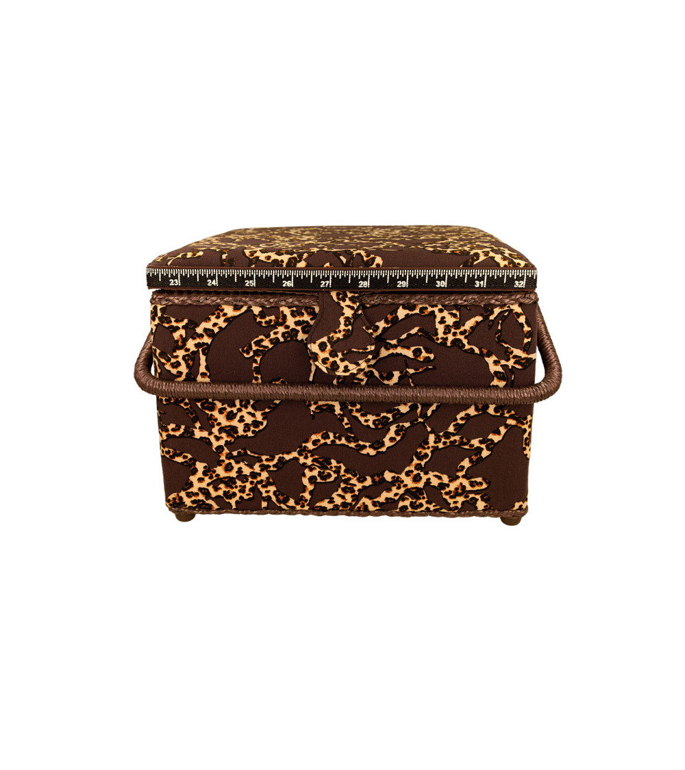 Scatola da cucito 26x26x19 cm stampa animalier