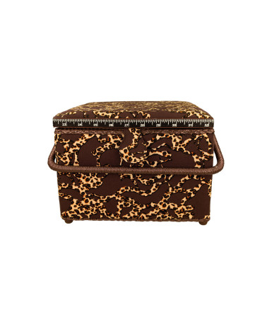 Scatola da cucito 26x26x19 cm stampa animalier