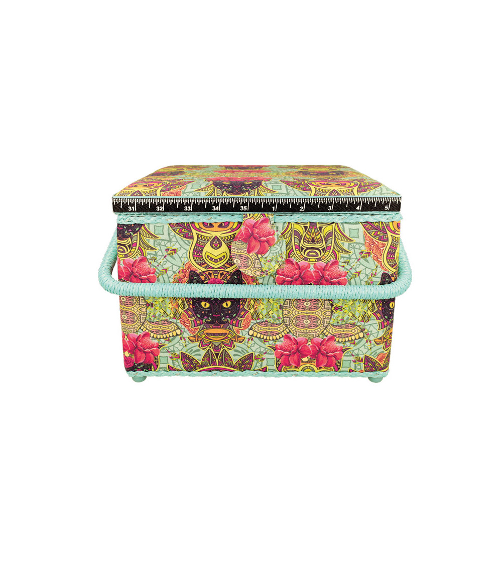 Sewing box 26x26x19cm Spanish cat
