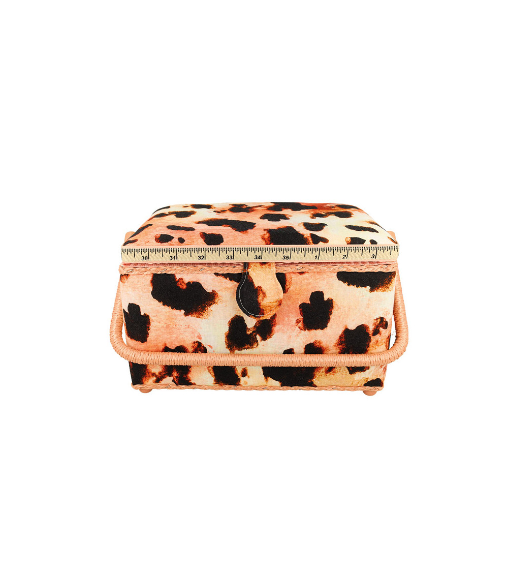 Scatola da cucito 18,5x26x16 cm stampa animalier