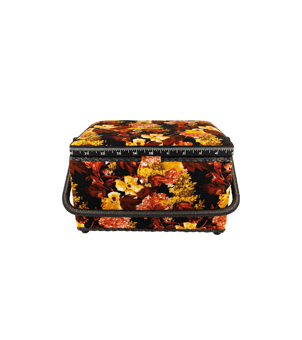 Scatola da cucito 18,5x26x16 cm fiori vintage