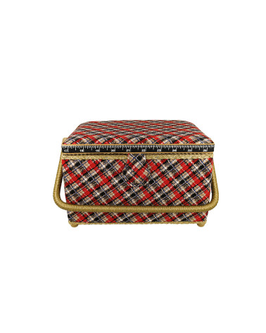 Scatola da cucito 18,5x26x16 cm stampa tartan