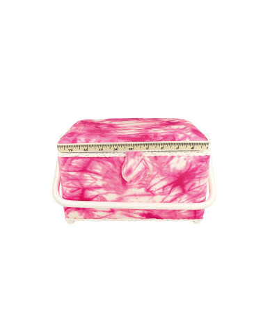 Scatola da cucito 18,5x26x16cm tie&die fucsia