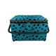 Boîte à couture 21x28,5x19,5cm pois noirs fonds turquoise