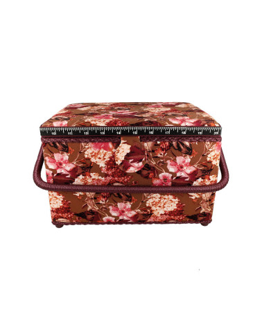 Sewing box 21x28.5x19.5cm pink flowers