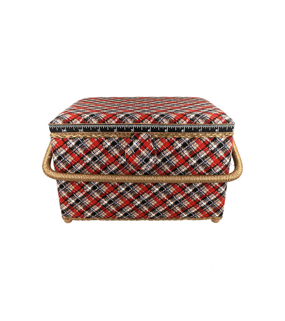 Scatola da cucito 21x28,5x19,5 cm stampa tartan