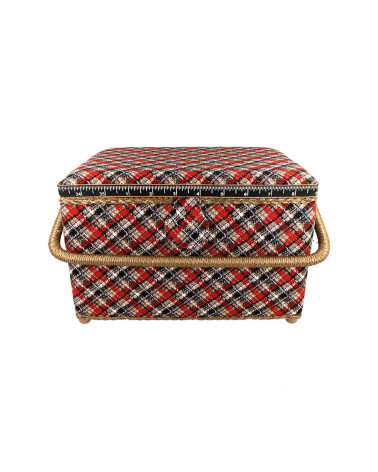 Scatola da cucito 21x28,5x19,5 cm stampa tartan