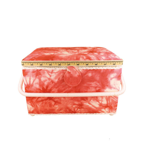 Sewing box 21x28.5x19.5cm tie&die coral orange