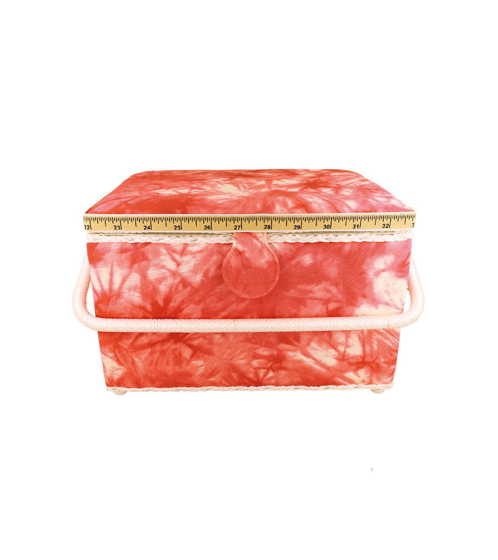 Sewing box 21x28.5x19.5cm tie&die coral orange