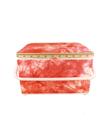 Sewing box 21x28.5x19.5cm tie&die coral orange
