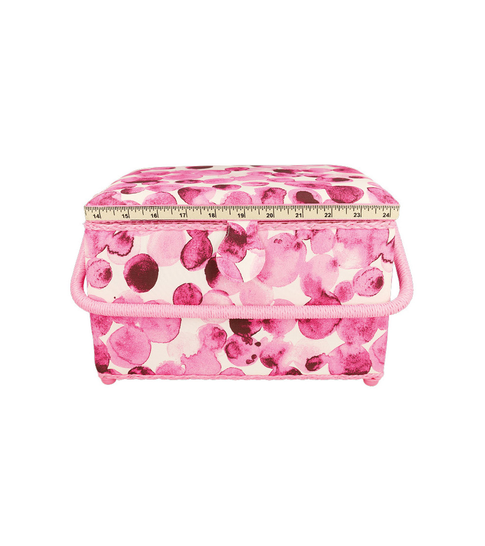 Sewing box 21x28.5x19.5cm fuchsia bubbles