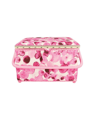 Sewing box 21x28.5x19.5cm fuchsia bubbles