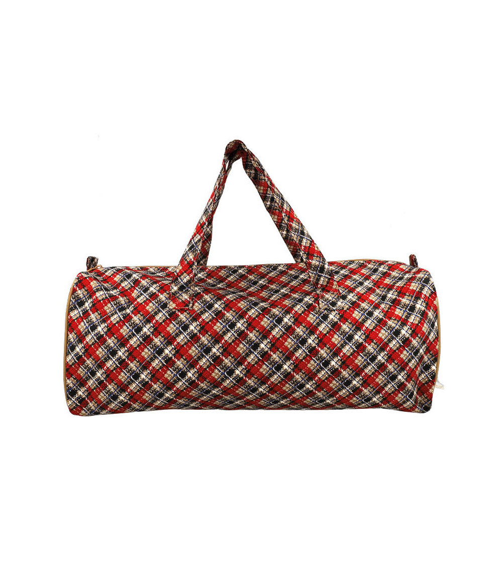 Knitting bag 44x14x17cm tartan print