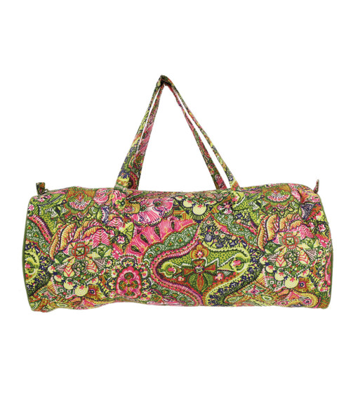 Sac à tricot 44x14x17cm imprimé rose et vert