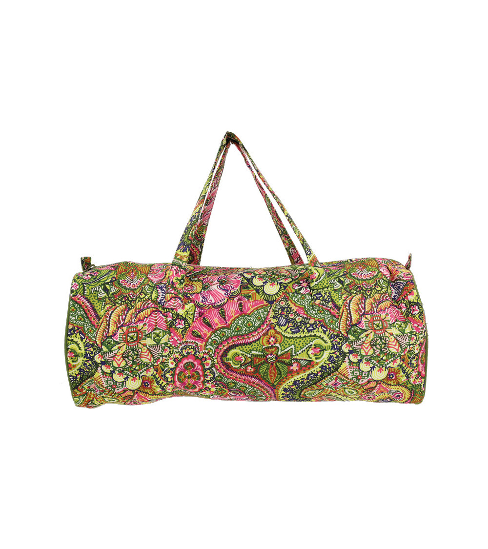 Sac à tricot 44x14x17cm imprimé rose et vert