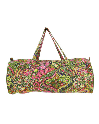 Stricktasche 44x14x17cm rosa und grüner Aufdruck