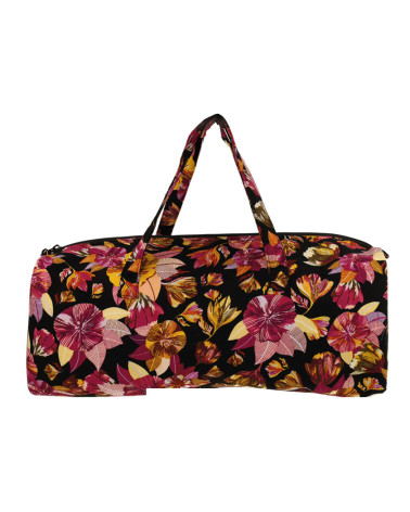 Bolsa de punto 44x14x17cm hojas fucsia