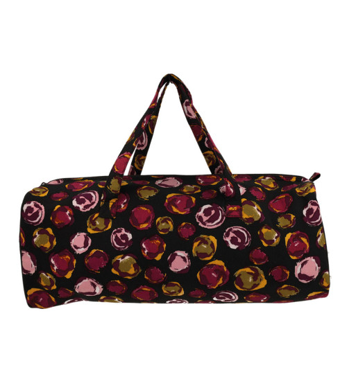 Sac à tricot 44x14x17cm bulles fuchsia fonds noir