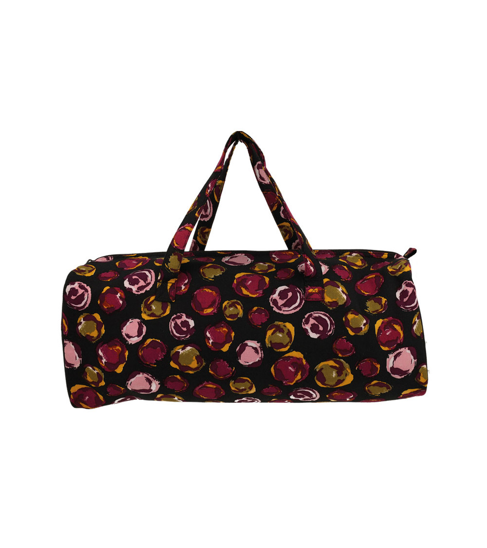 Sac à tricot 44x14x17cm bulles fuchsia fonds noir