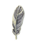 Ecusson thermocollant feuille grise et dorée 7x2cm