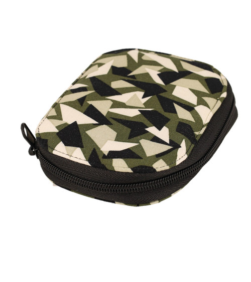 Sewing pouch 14x9cm khaki geometric print