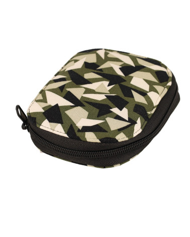 Nähbeutel 14x9cm Khaki mit geometrischem Druck