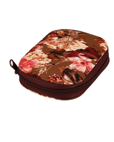 Sewing pouch 14x9cm pink flowers