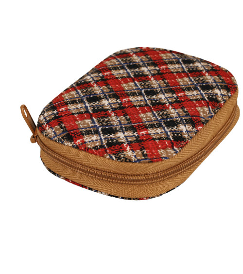 Sewing pouch 14x9cm tartan print