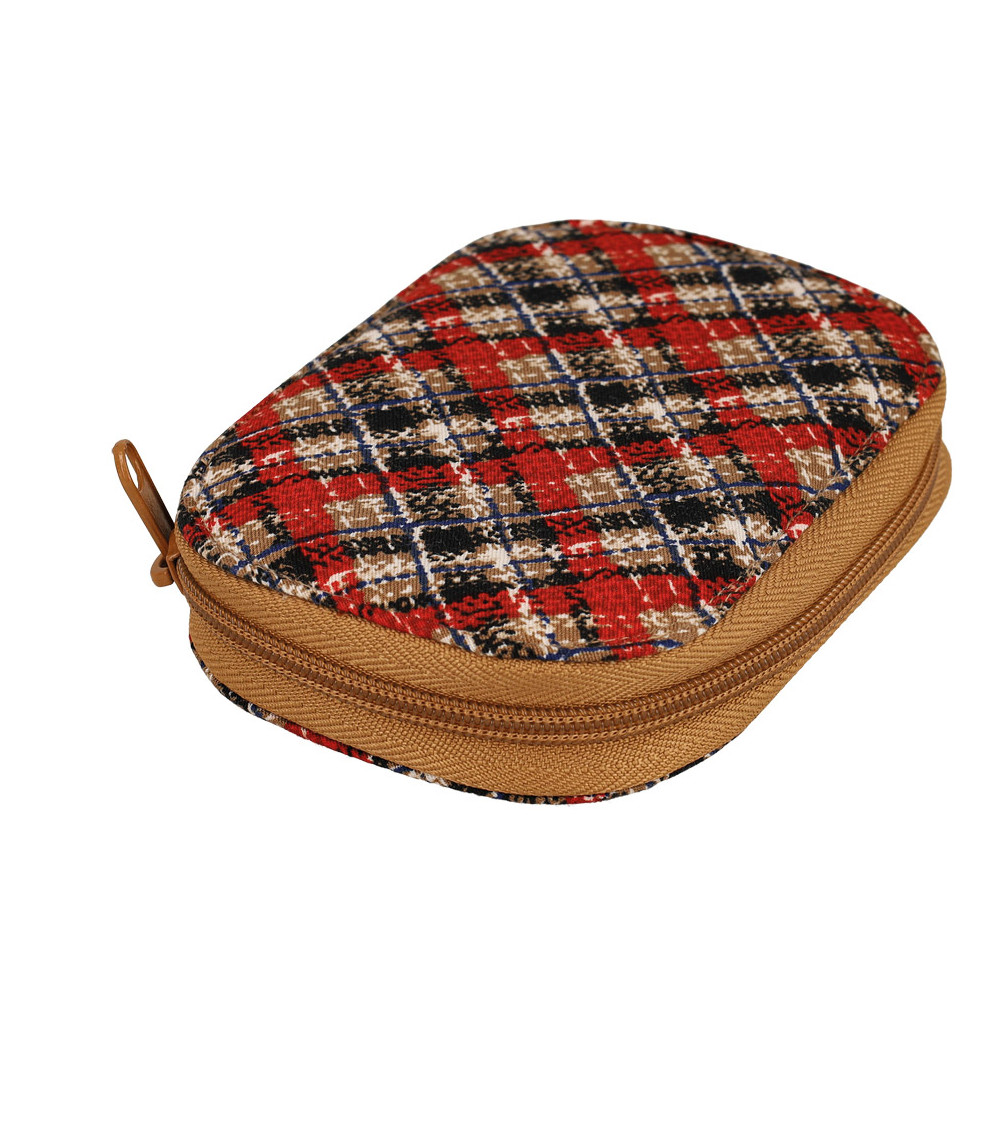 Sewing pouch 14x9cm tartan print