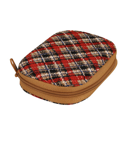 Sewing pouch 14x9cm tartan print