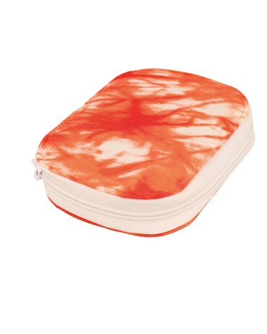 Sewing pouch 14x9cm tie&die coral orange