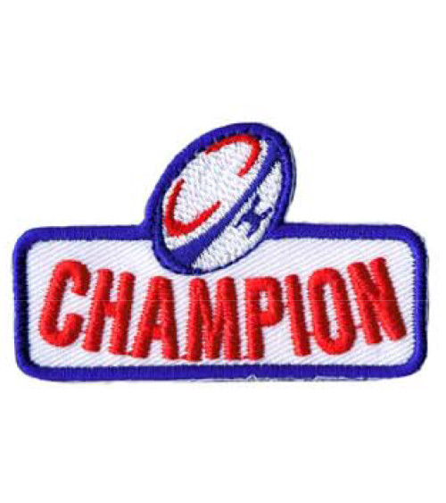 Rugby champion iron-on patch