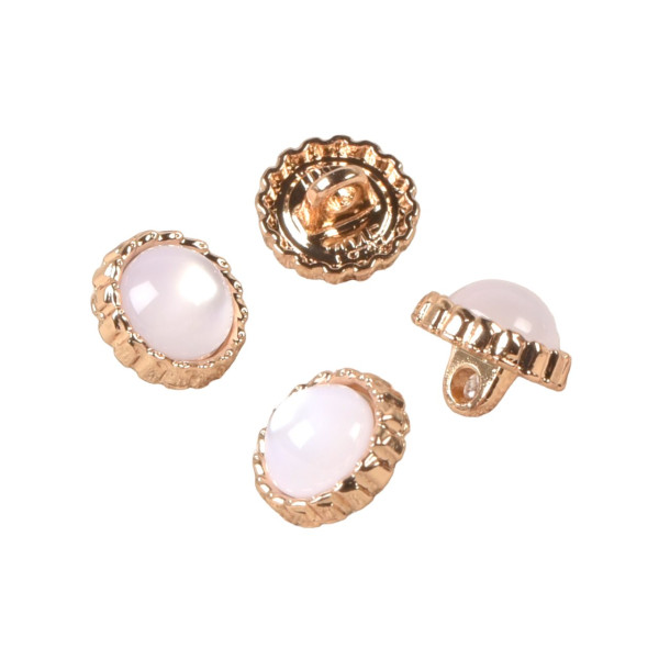 Bouton bijou perle blanc 11mm