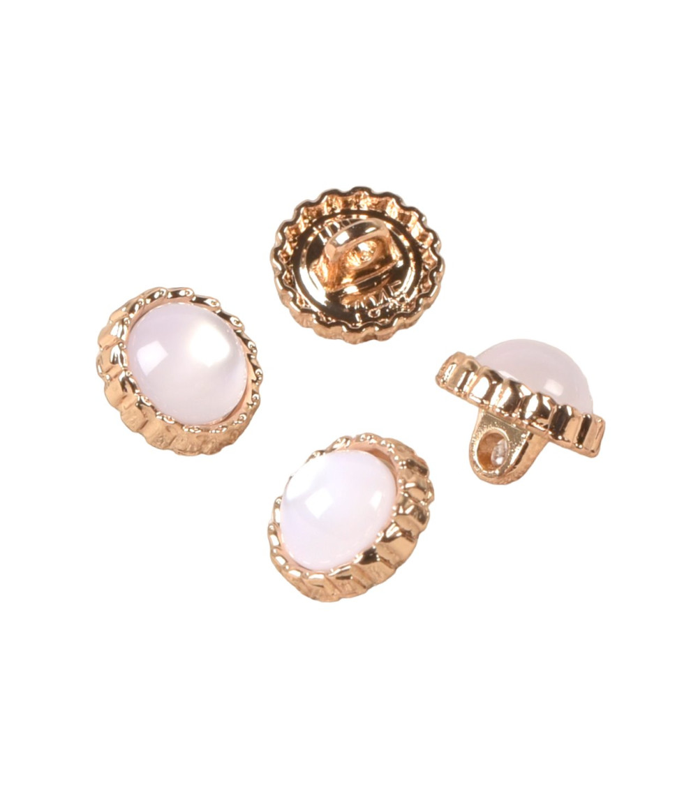 Bouton bijou perle blanc 11mm