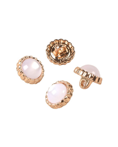 Pink pearl jewel button 11mm