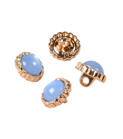 Bouton bijou perle bleu ciel 11mm