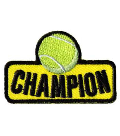 Tennis champion iron-on patch