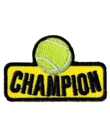 Tennis champion iron-on patch