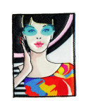 Ecusson thermocollant femme pin up 7 x 5cm