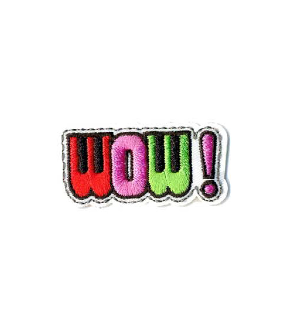 Flashy WOW iron-on patch
