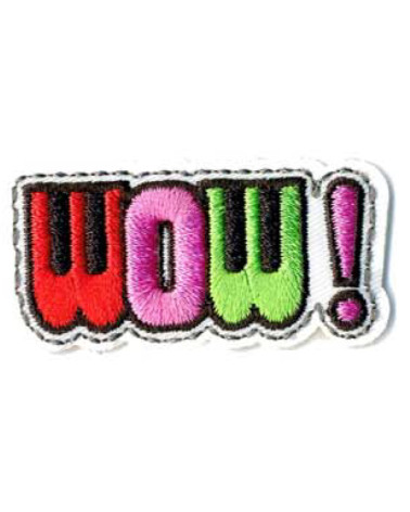 Flashy WOW iron-on patch