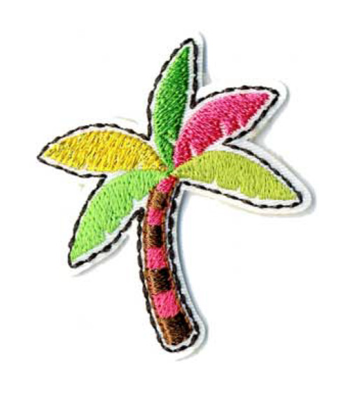 Flashy iron-on palm tree patch