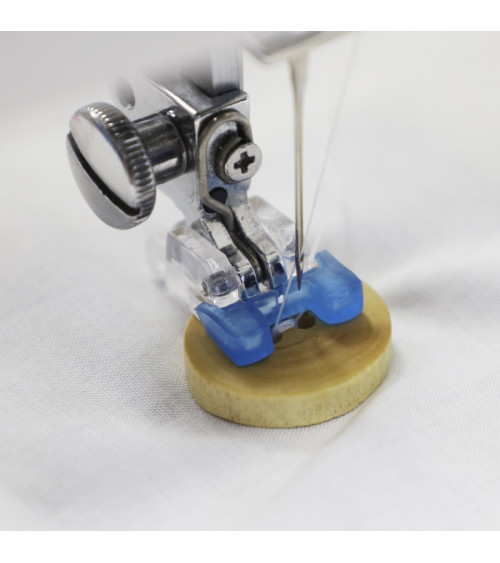 Presser foot for white button installation